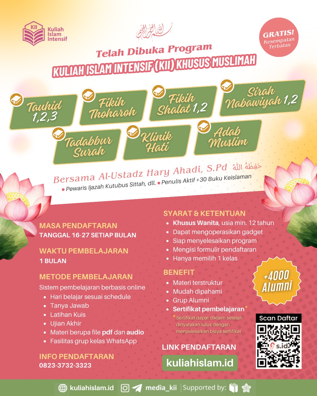 Pendaftaran Kelas Muslimah 1