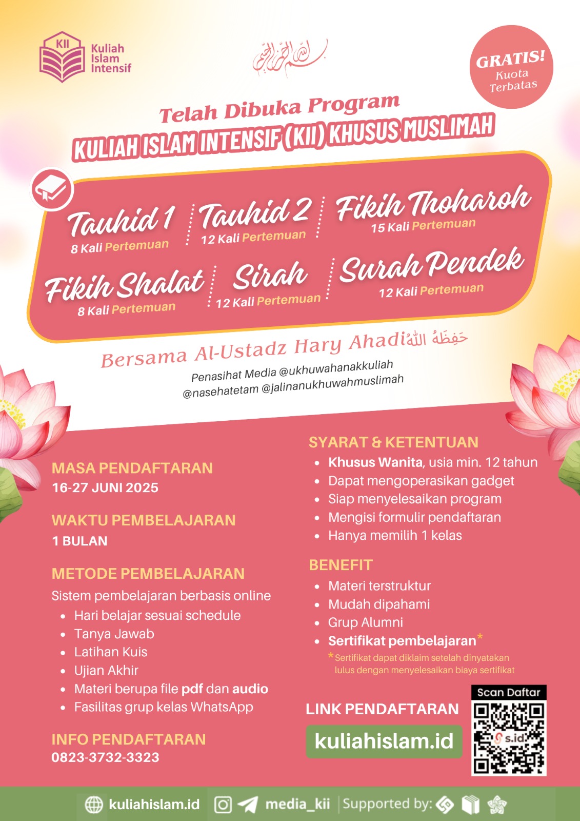 Pendaftaran Kelas Muslimah 1
